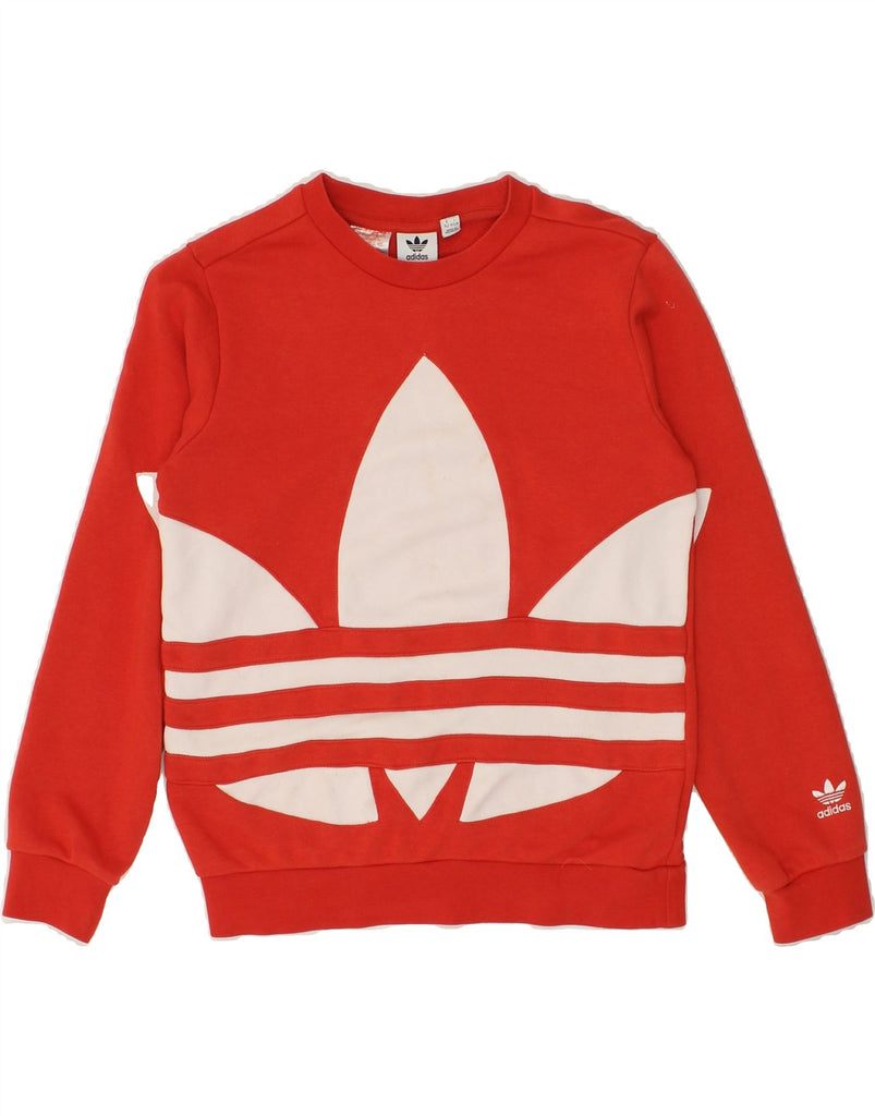 ADIDAS Boys Graphic Sweatshirt Jumper 11-12 Years Red Cotton | Vintage Adidas | Thrift | Second-Hand Adidas | Used Clothing | Messina Hembry 