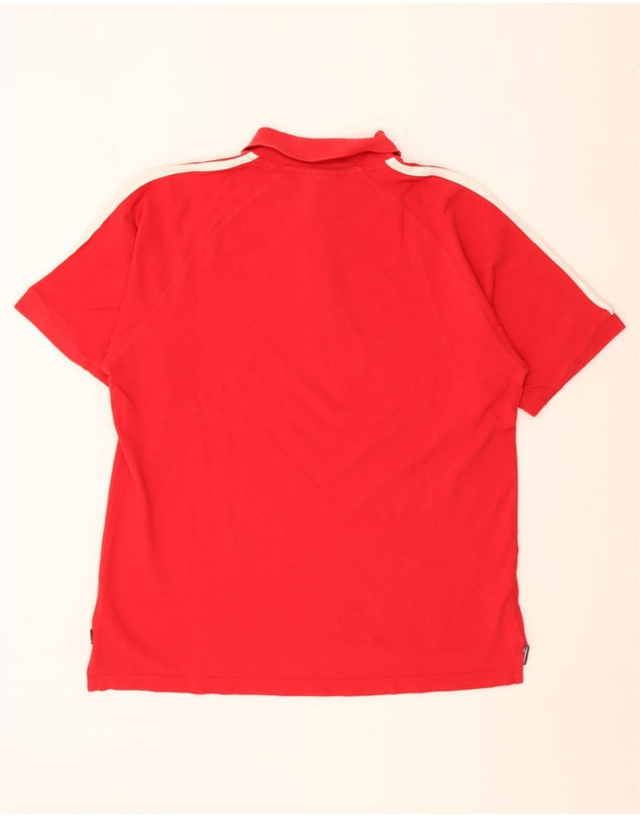 Adidas Mens Polo Shirt Medium Red Cotton