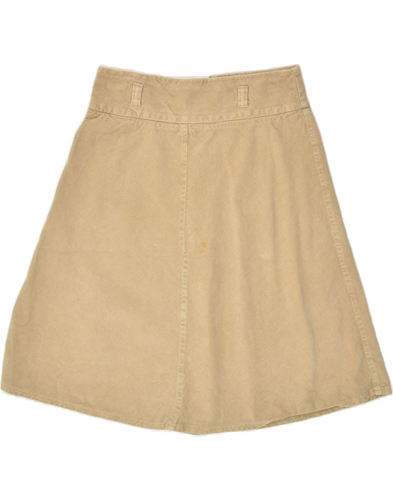 BENETTON Womens A-Line Skirt IT 42 Medium W28 Beige Cotton | Vintage Benetton | Thrift | Second-Hand Benetton | Used Clothing | Messina Hembry 