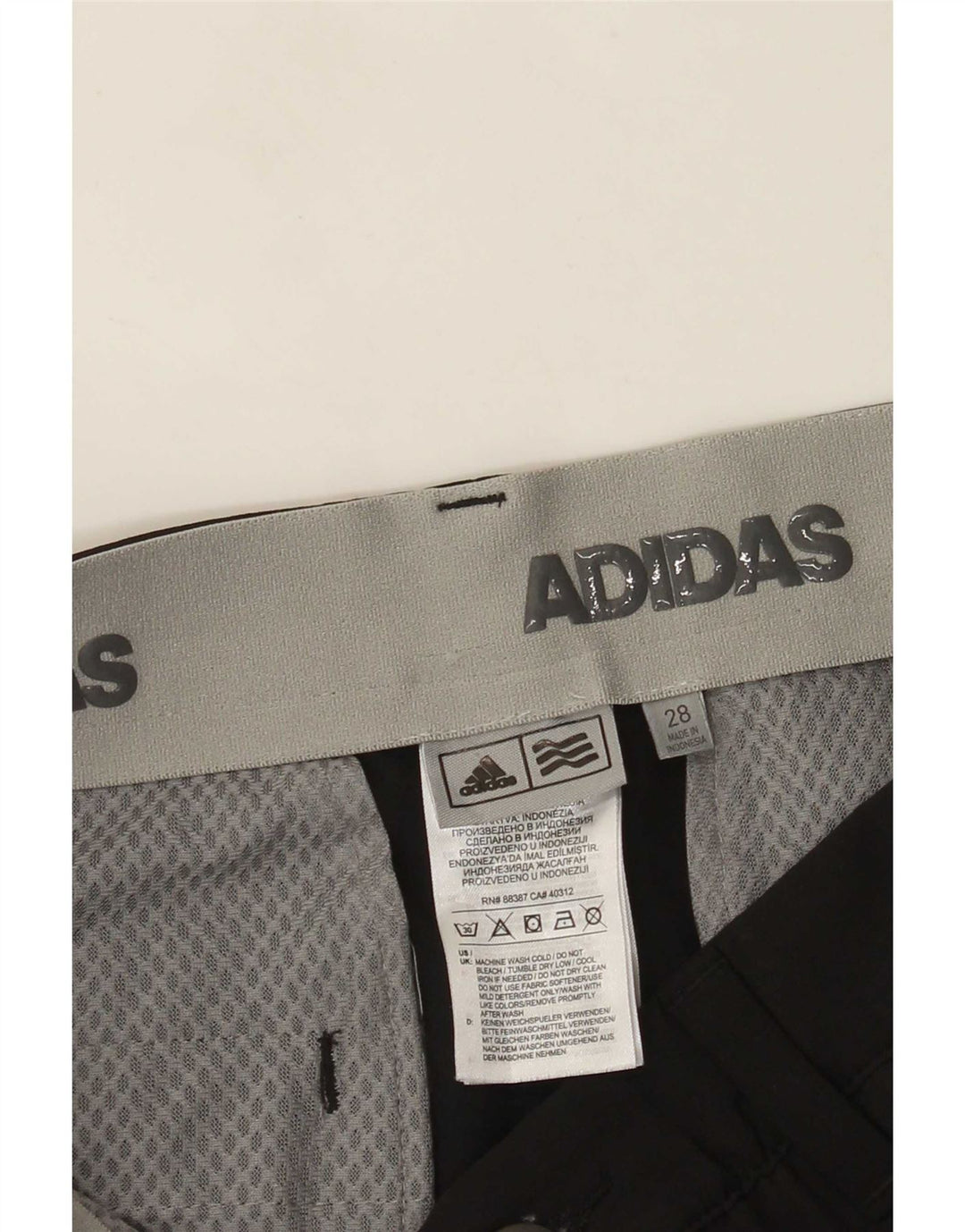 Adidas Mens Chino Shorts W28 Small Black Polyester