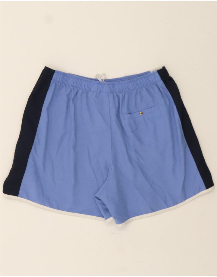 NIKE Womens Sport Shorts US 12/14 Large Blue Colourblock Polyester Vintage Nike and Second-Hand Nike from Messina Hembry 