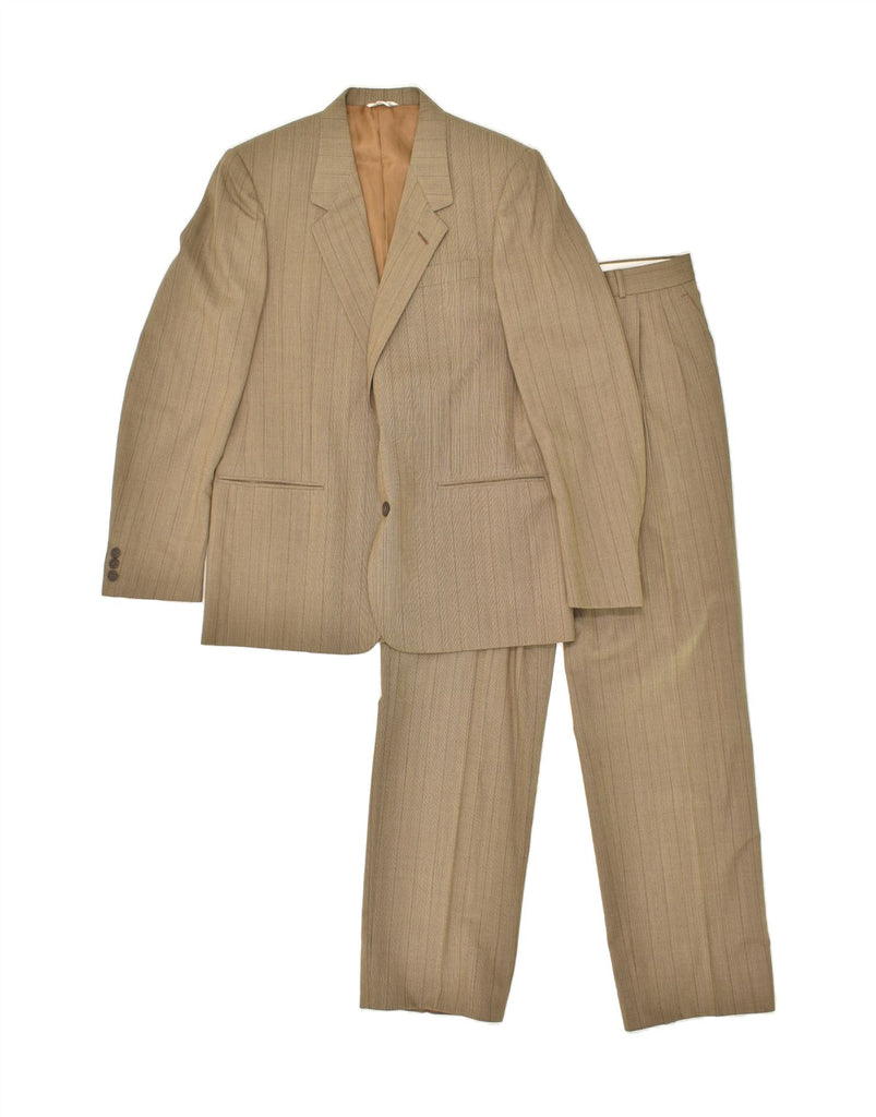 CERRUTI 1881 Womens 2 Button 2 Piece Suit IT 50 Large Beige Pinstripe | Vintage Cerruti 1881 | Thrift | Second-Hand Cerruti 1881 | Used Clothing | Messina Hembry 