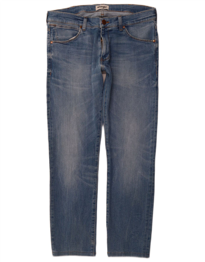 WRANGLER Mens Larston Slim Jeans W32 L29 Blue Cotton