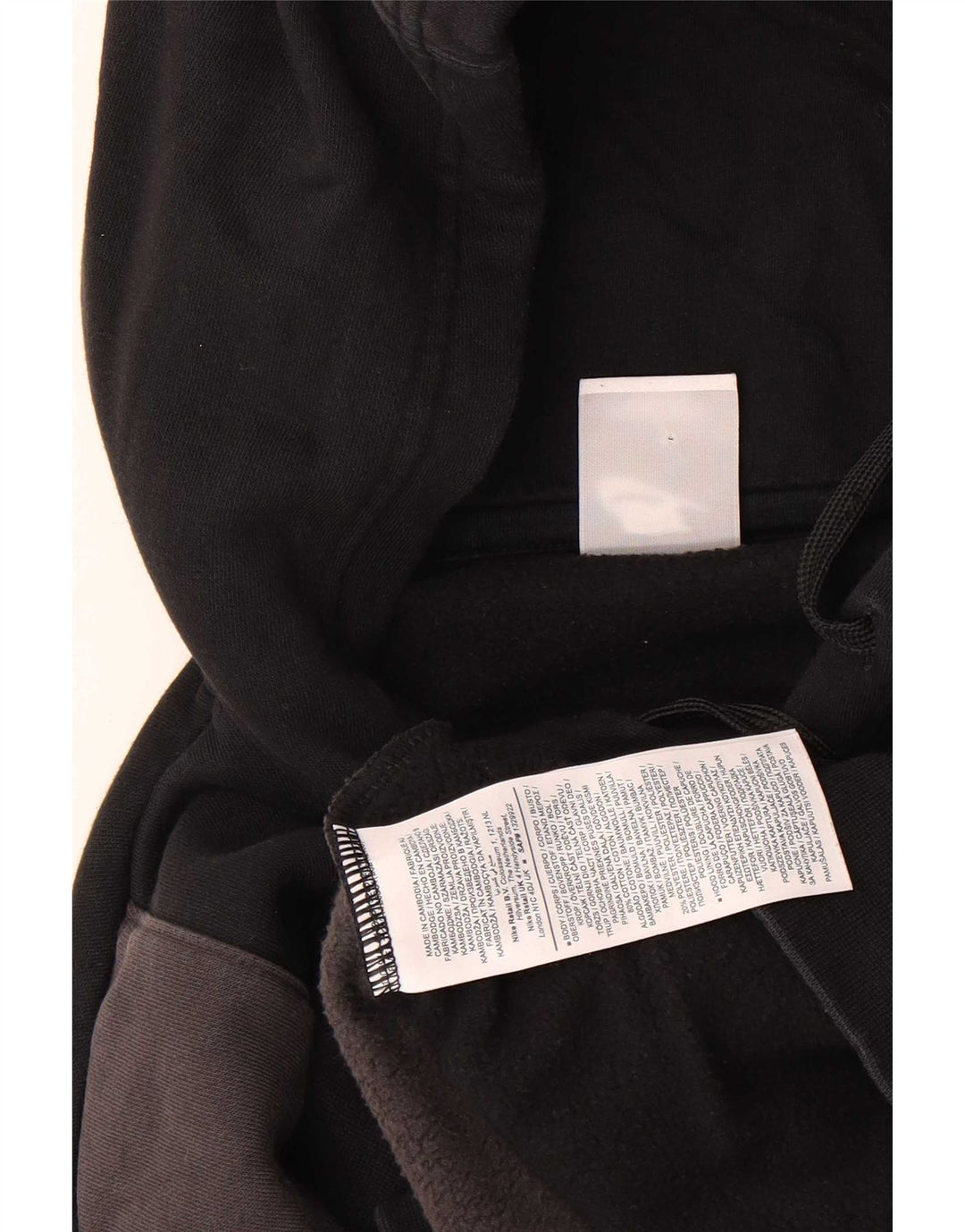 Nike Mens Hoodie Jumper Small Black Colourblock Cotton