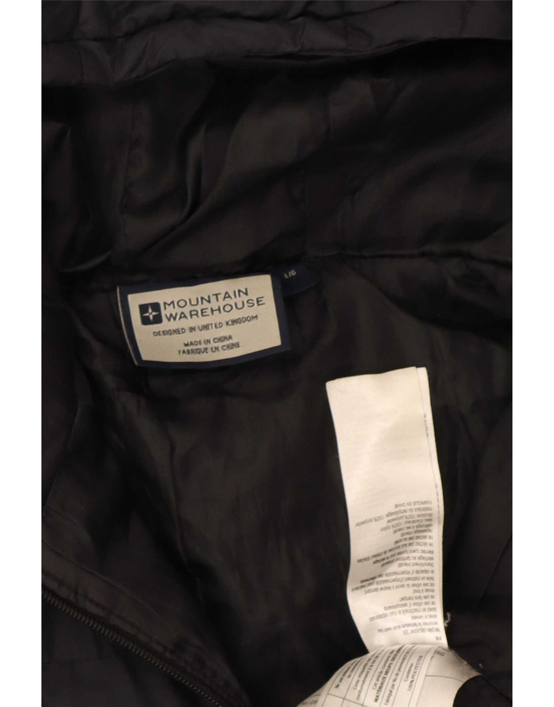 Mountain Warehouse Mens Hooded Padded Jacket UK 40 Large Black Nylon