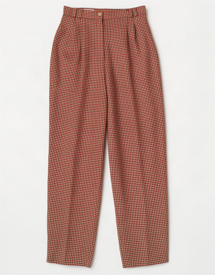 Richard Meyer Womens High Waist Cropped Trousers EU 38 Medium W28 L26 Red