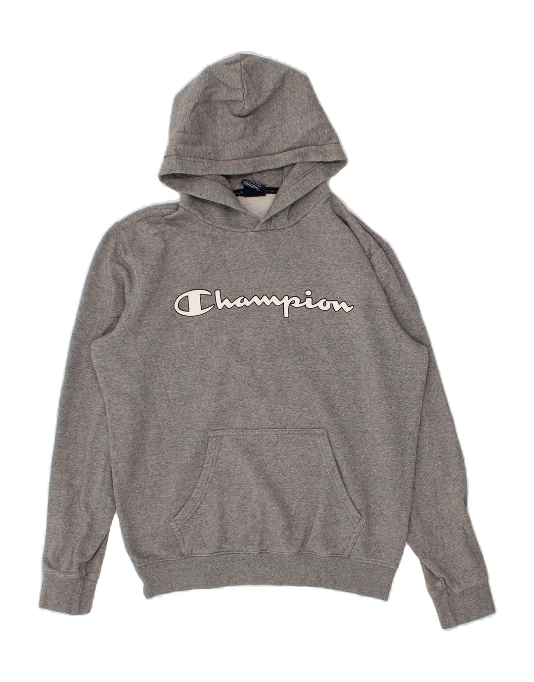 CHAMPION Mens Graphic Hoodie Jumper Medium Grey Cotton Vintage Champion and Second-Hand Champion from Messina Hembry 