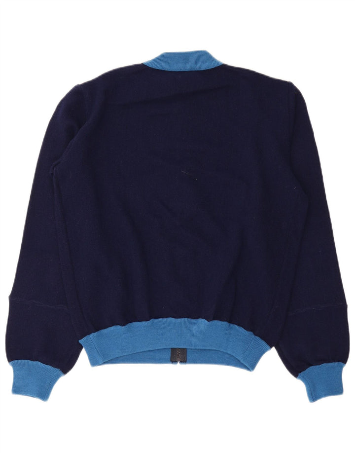 Vintage Mens Tracksuit Top Jacket Small Navy Blue Colourblock