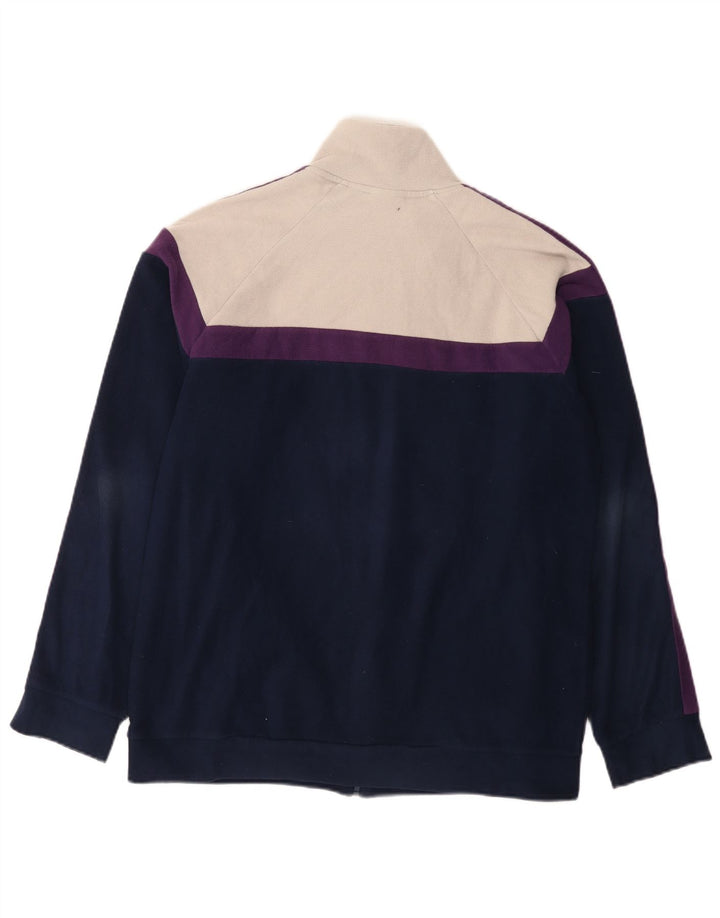 Fila Mens Fleece Jacket UK 40 Large Navy Blue Colourblock