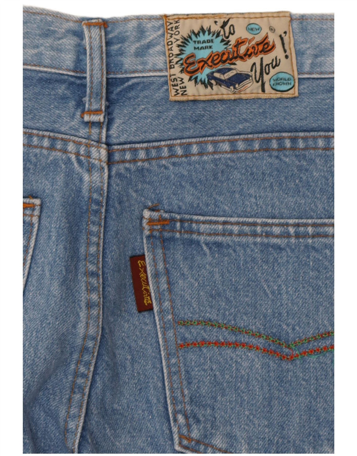 Vintage Womens Crop Tapered Jeans W28 L25 Blue