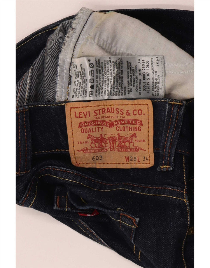 Levi's Womens 603 Slim Jeans W28 L31 Navy Blue Cotton