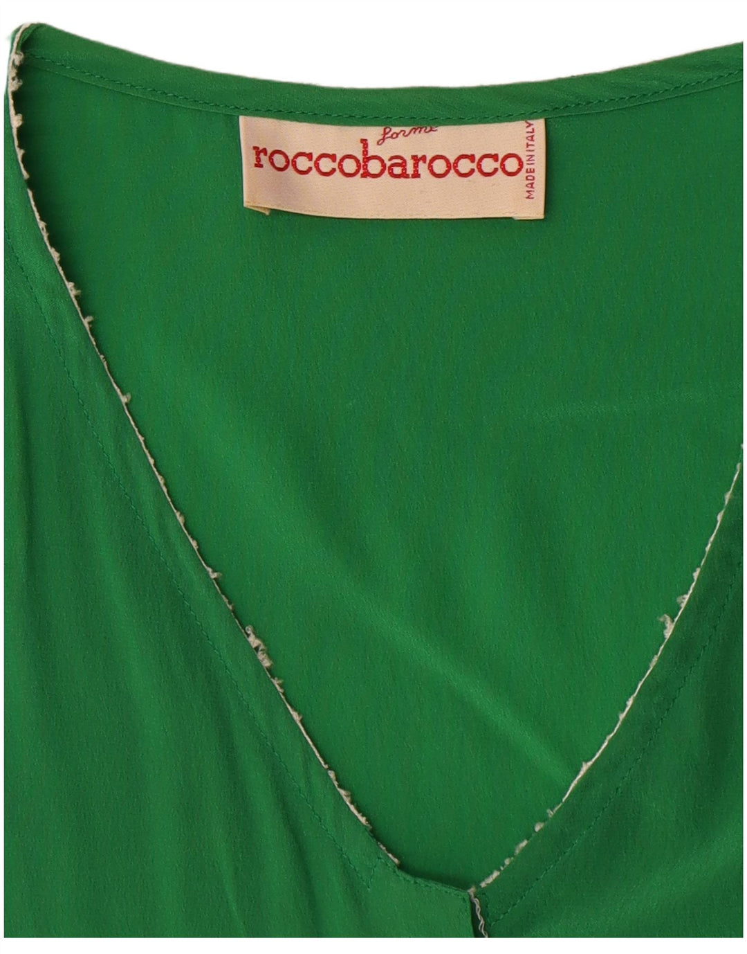 Roccobarocco Womens Short Sleeve Shirt Blouse UK 14 Large Green