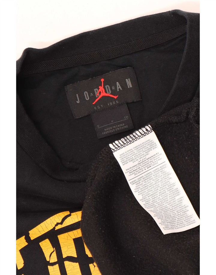 Jordan Mens Graphic Sweatshirt Jumper Small Black Cotton