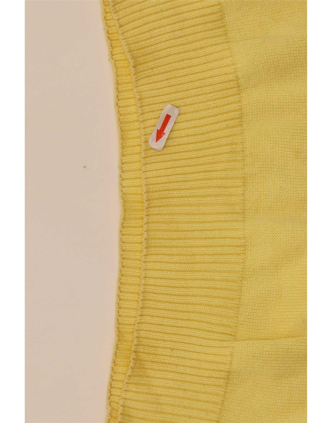 Vintage Mens Button Neck Jumper Sweater Medium Yellow Colourblock Cotton