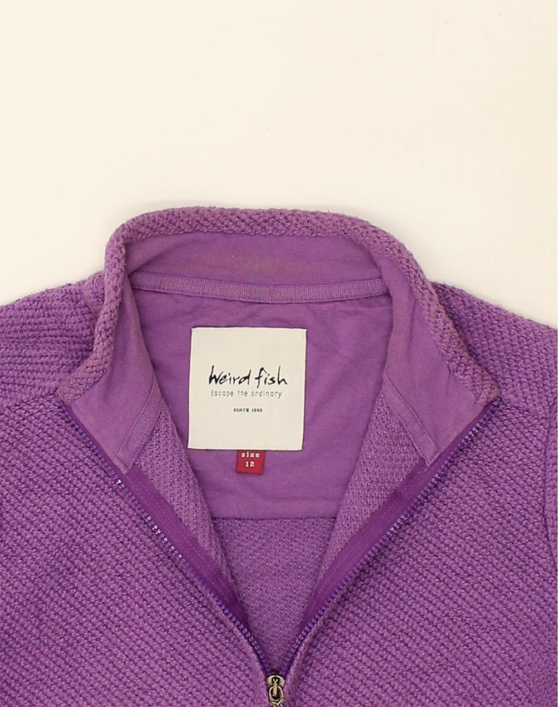 WEIRD FISH Womens Cardigan Sweater UK 12 Medium Purple Cotton | Vintage Weird Fish | Thrift | Second-Hand Weird Fish | Used Clothing | Messina Hembry 