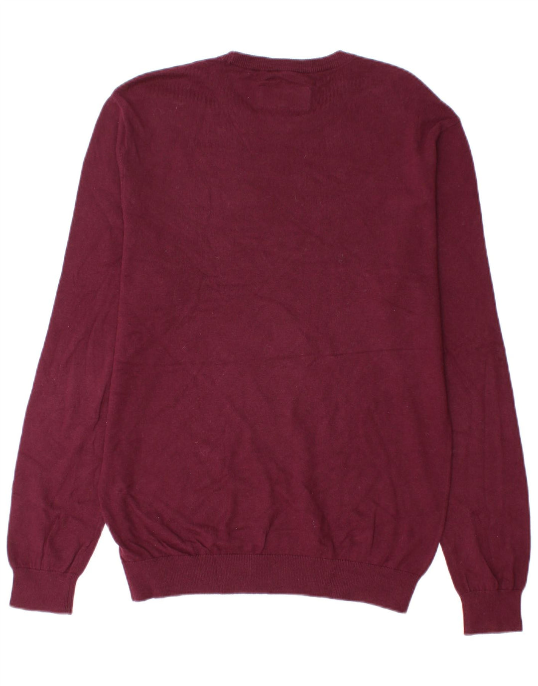 Jack Wills Mens Crew Neck Jumper Sweater Medium Burgundy Cotton