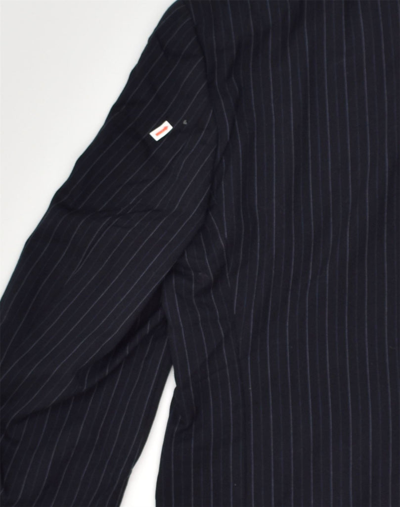 CHAPS Mens Slim 2 Button Blazer Jacket UK 42 XL Navy Blue Striped Wool | Vintage Chaps | Thrift | Second-Hand Chaps | Used Clothing | Messina Hembry 