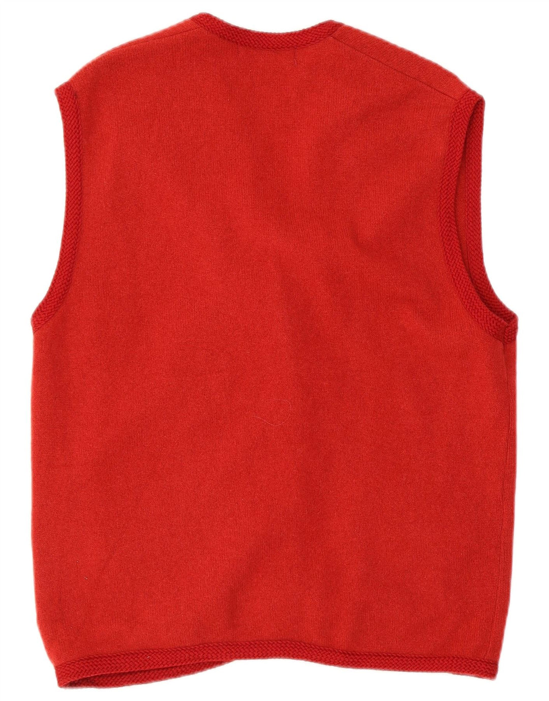VINTAGE Womens Sleeveless Cardigan Sweater IT 44 Medium Red Paisley Wool