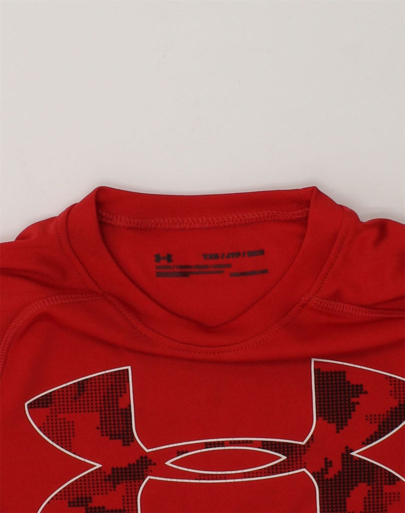 UNDER ARMOUR Boys Graphic T-Shirt Top 11-12 Years XS Red Polyester | Vintage Under Armour | Thrift | Second-Hand Under Armour | Used Clothing | Messina Hembry 