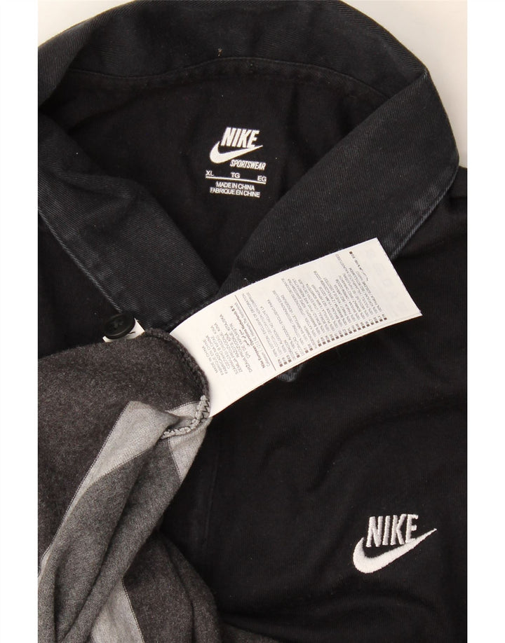 Nike Mens Polo Shirt XL Black Striped Cotton