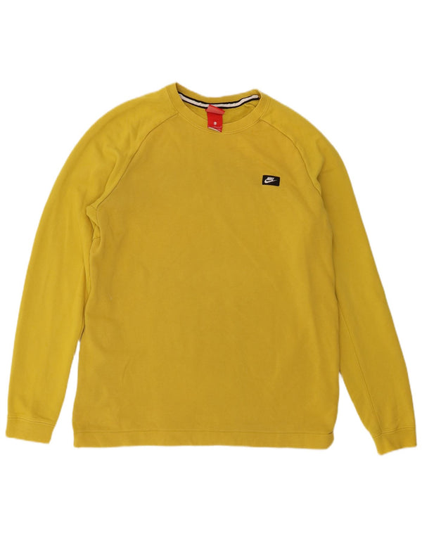 Nike Mens Sweatshirt Jumper Large Yellow Cotton