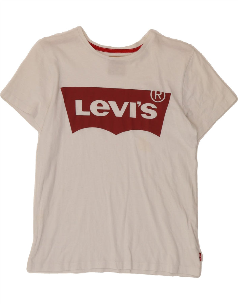 LEVI'S Boys Graphic T-Shirt Top 13-14 Years White Cotton Vintage Levi's and Second-Hand Levi's from Messina Hembry 