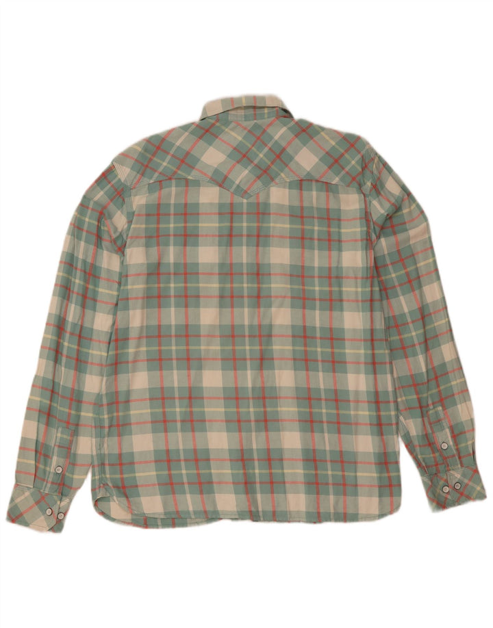 Levi's Mens Flannel Shirt Large Green Check Cotton