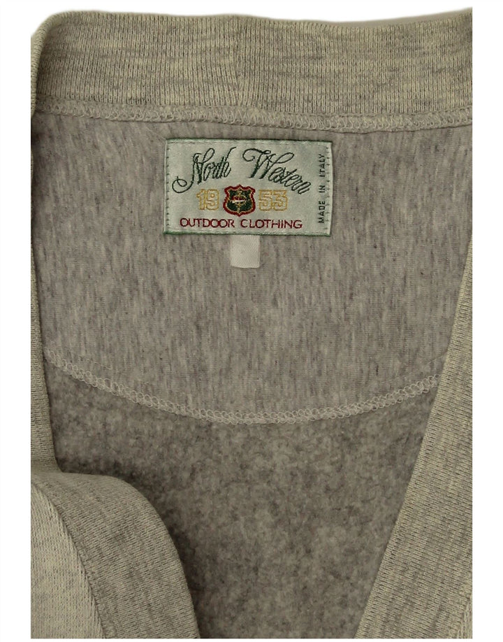North Western Mens Cardigan Sweater XL Grey