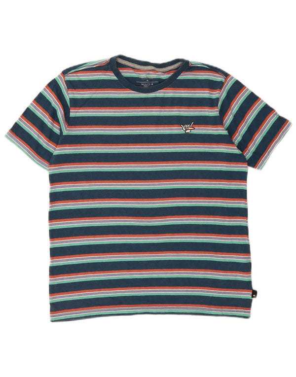 Quiksilver Girls T-Shirt Top 13-14 Years Large Navy Blue Striped