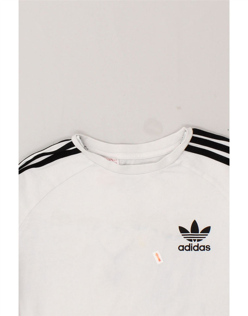 ADIDAS Boys Top Long Sleeve 10-11 Years White Cotton | Vintage Adidas | Thrift | Second-Hand Adidas | Used Clothing | Messina Hembry 