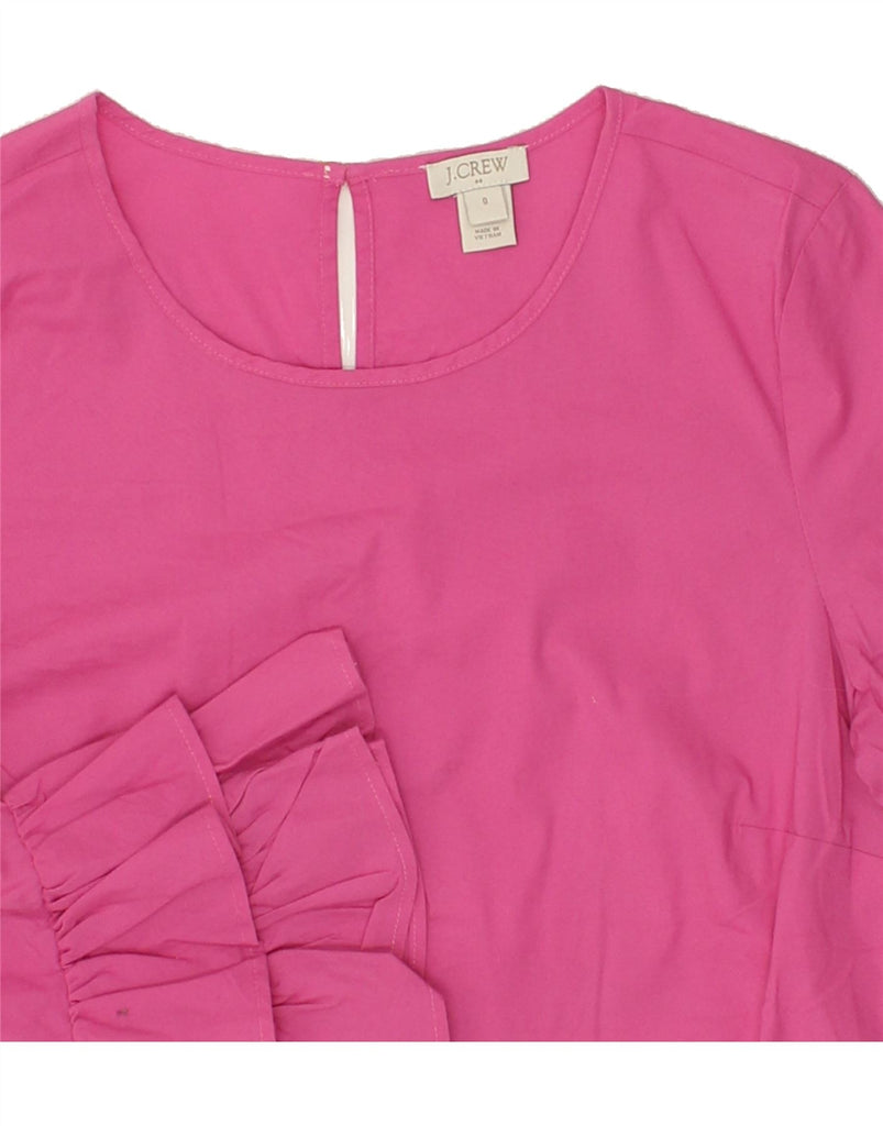 J. CREW Womens 3/4 Sleeve Blouse Top US 0 XS Pink Cotton | Vintage J. Crew | Thrift | Second-Hand J. Crew | Used Clothing | Messina Hembry 