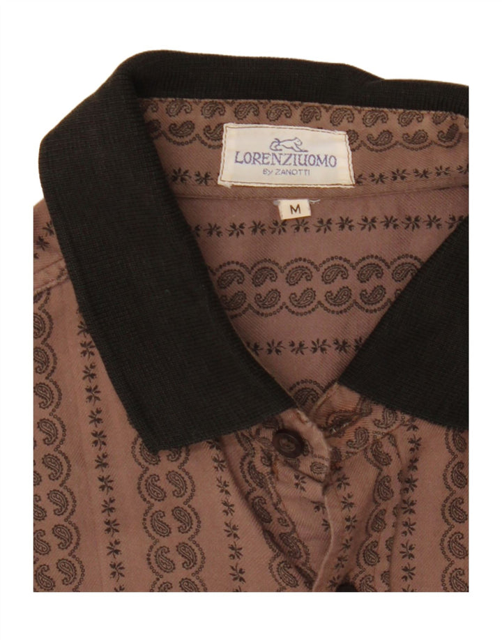 ZANOTTI Mens Shirt Medium Brown Paisley Vintage Zanotti and Second-Hand Zanotti from Messina Hembry 