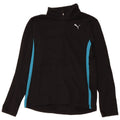 Puma Womens Zip Neck Pullover Tracksuit Top UK 14 Medium Black Colourblock