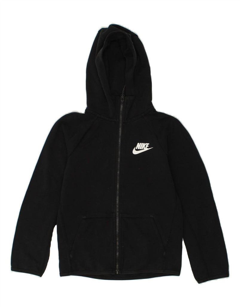 NIKE Boys Graphic Zip Hoodie Sweater 10-11 Years Medium Black Cotton | Vintage Nike | Thrift | Second-Hand Nike | Used Clothing | Messina Hembry 