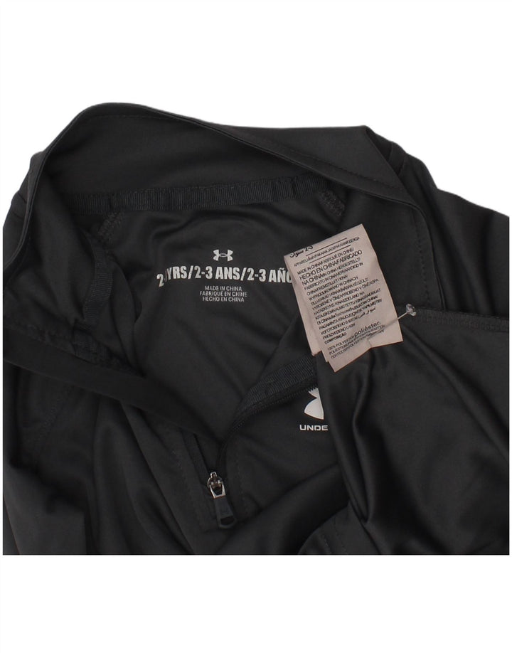 Under Armour Boys Zip Neck Pullover Tracksuit Top 2-3 Years Grey Polyester