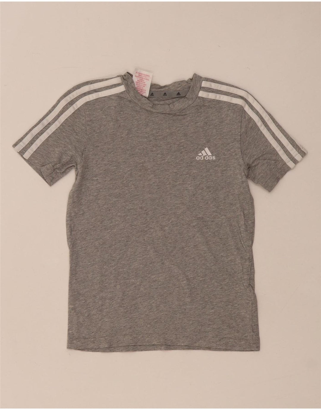 Adidas Boys Graphic T-Shirt Top 7-8 Years Grey Cotton