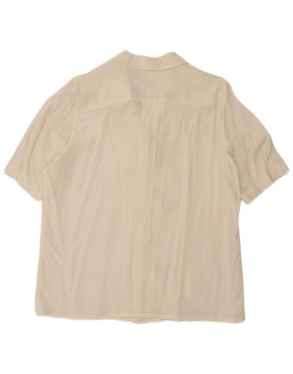 Vintage Womens Short Sleeve Shirt Blouse UK 18 XL Off White