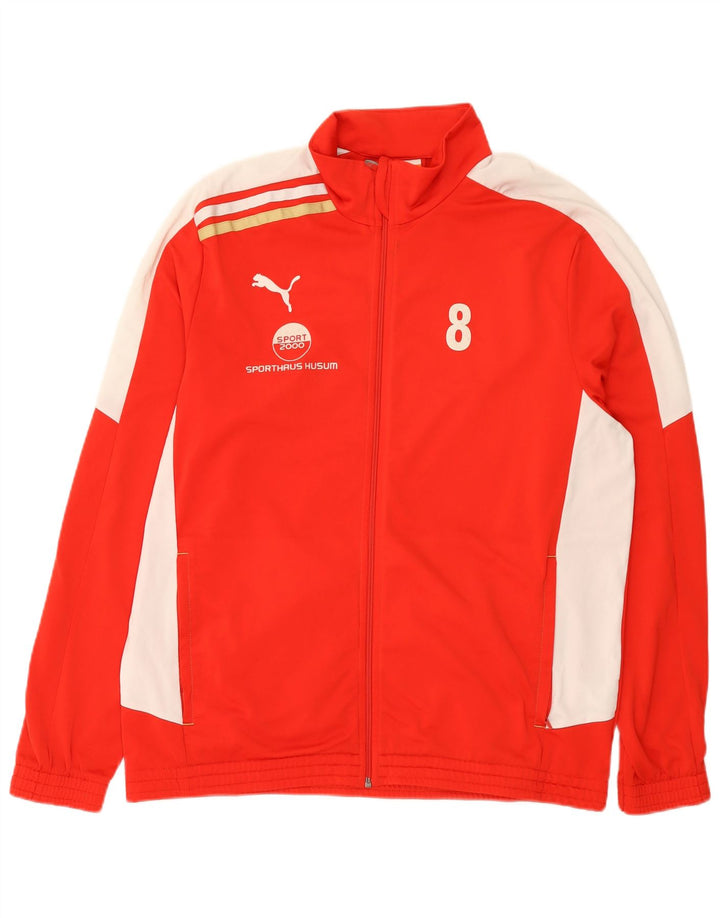 Puma Mens Graphic Tracksuit Top Jacket XL Red Colourblock Polyester