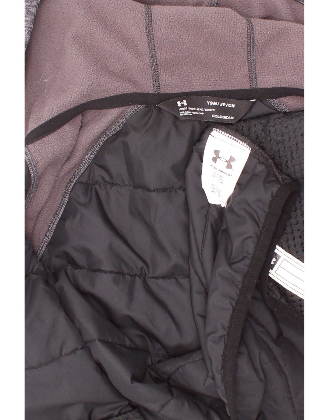 Under Armour Boys Hooded Tracksuit Top Jacket 7-8 Years Small Black