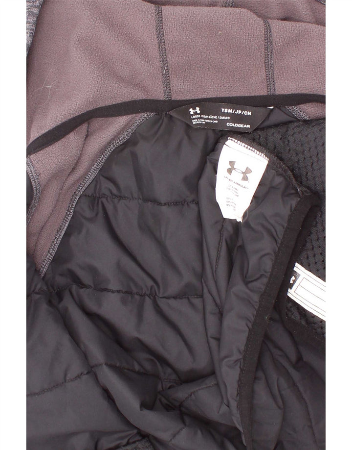 Under Armour Boys Hooded Tracksuit Top Jacket 7-8 Years Small Black