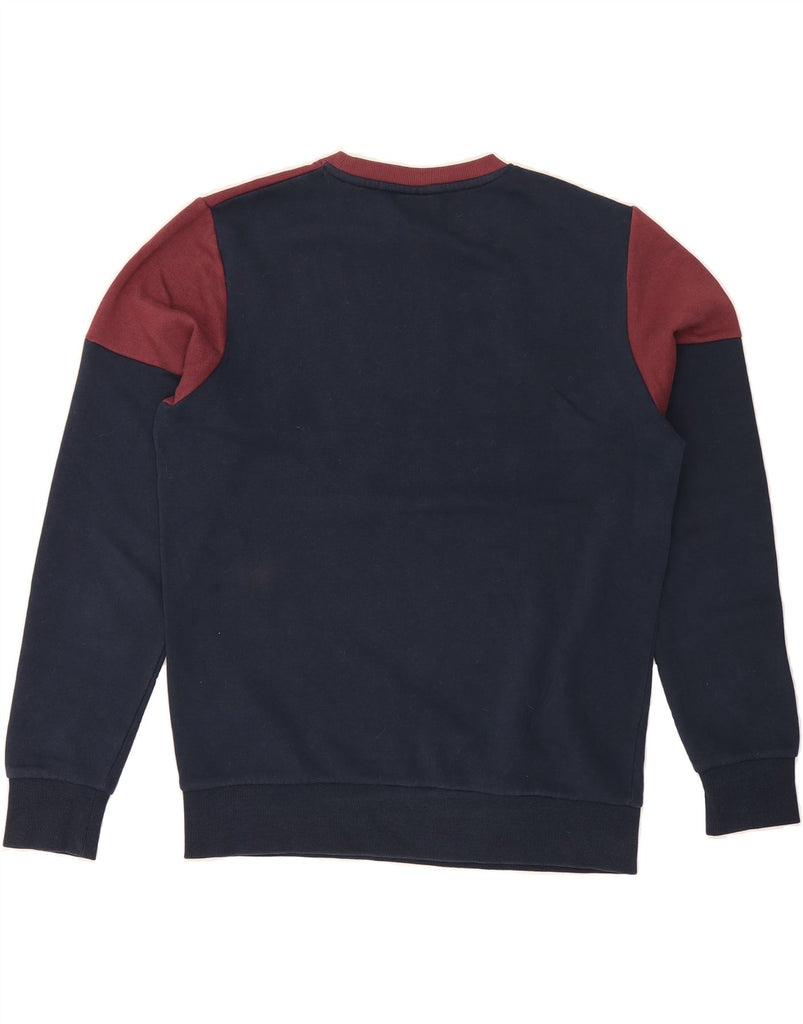 JACK & JONES Mens Originals Sweatshirt Jumper Small Navy Blue Colourblock Vintage Jack & Jones and Second-Hand Jack & Jones from Messina Hembry 