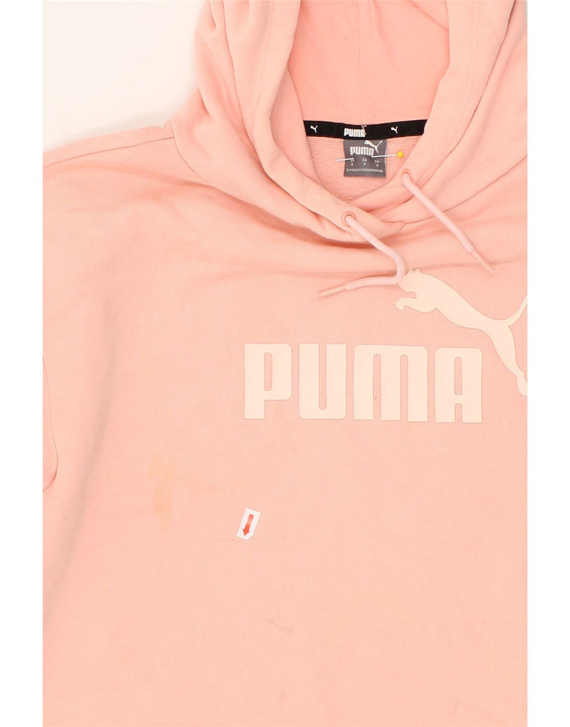 PUMA Womens Graphic Hoodie Jumper UK 10 Small Pink | Vintage Puma | Thrift | Second-Hand Puma | Used Clothing | Messina Hembry 