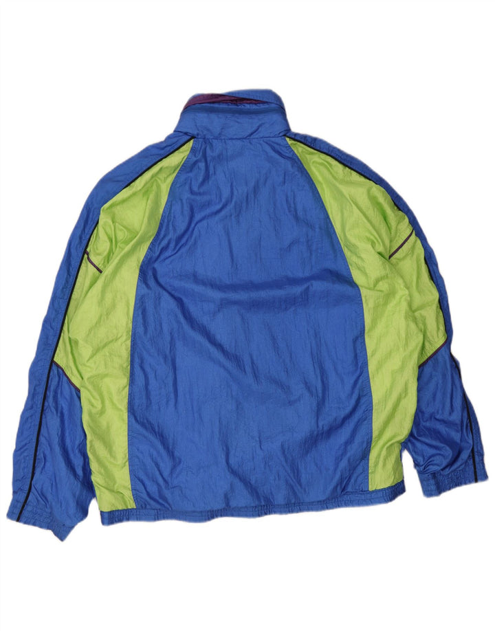 Diadora Mens Graphic Oversized Tracksuit Top Jacket Large Blue Colourblock