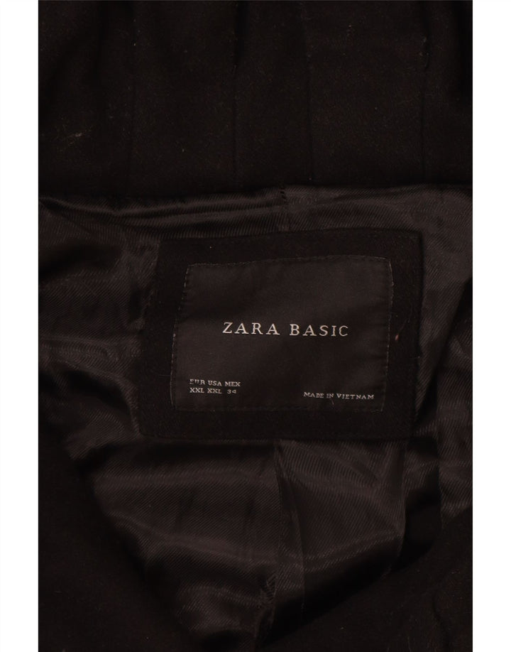 Zara Womens Overcoat UK 20 2XL Black Wool