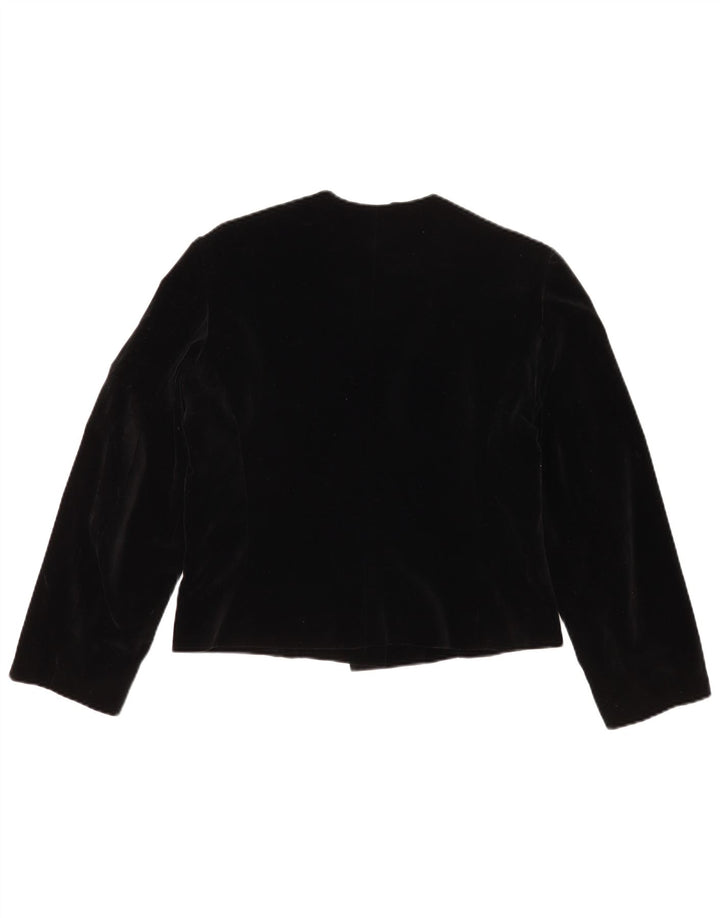 Vintage Womens 3 Button Blazer Jacket IT 44 Medium Black Cotton