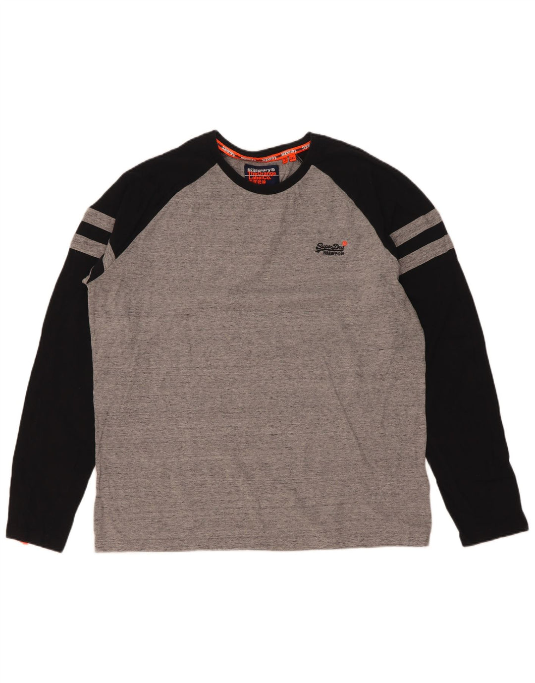 Superdry Mens Top Long Sleeve 2XL Grey Colourblock Cotton