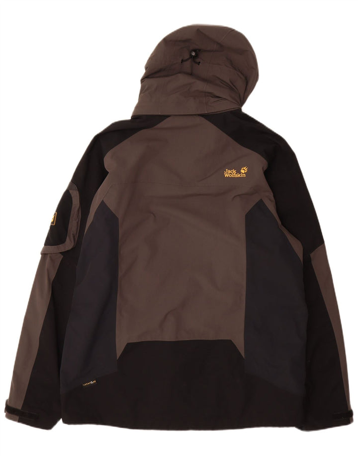 Jack Wolfskin Mens Rain Jacket UK 40/42 Large Grey Colourblock Polyamide