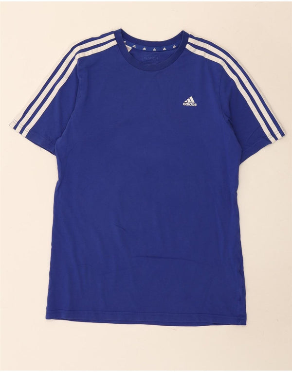 Adidas Boys T-Shirt Top 15-16 Years Blue Cotton