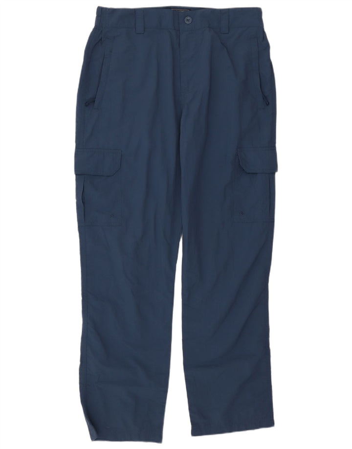 Mountain Warehouse Mens Straight Cargo Trousers W34 L29 Navy Blue Nylon