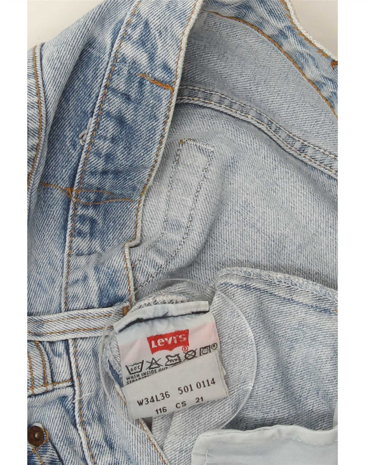 Levi's Mens Straight Jeans W34 L36 Blue Cotton